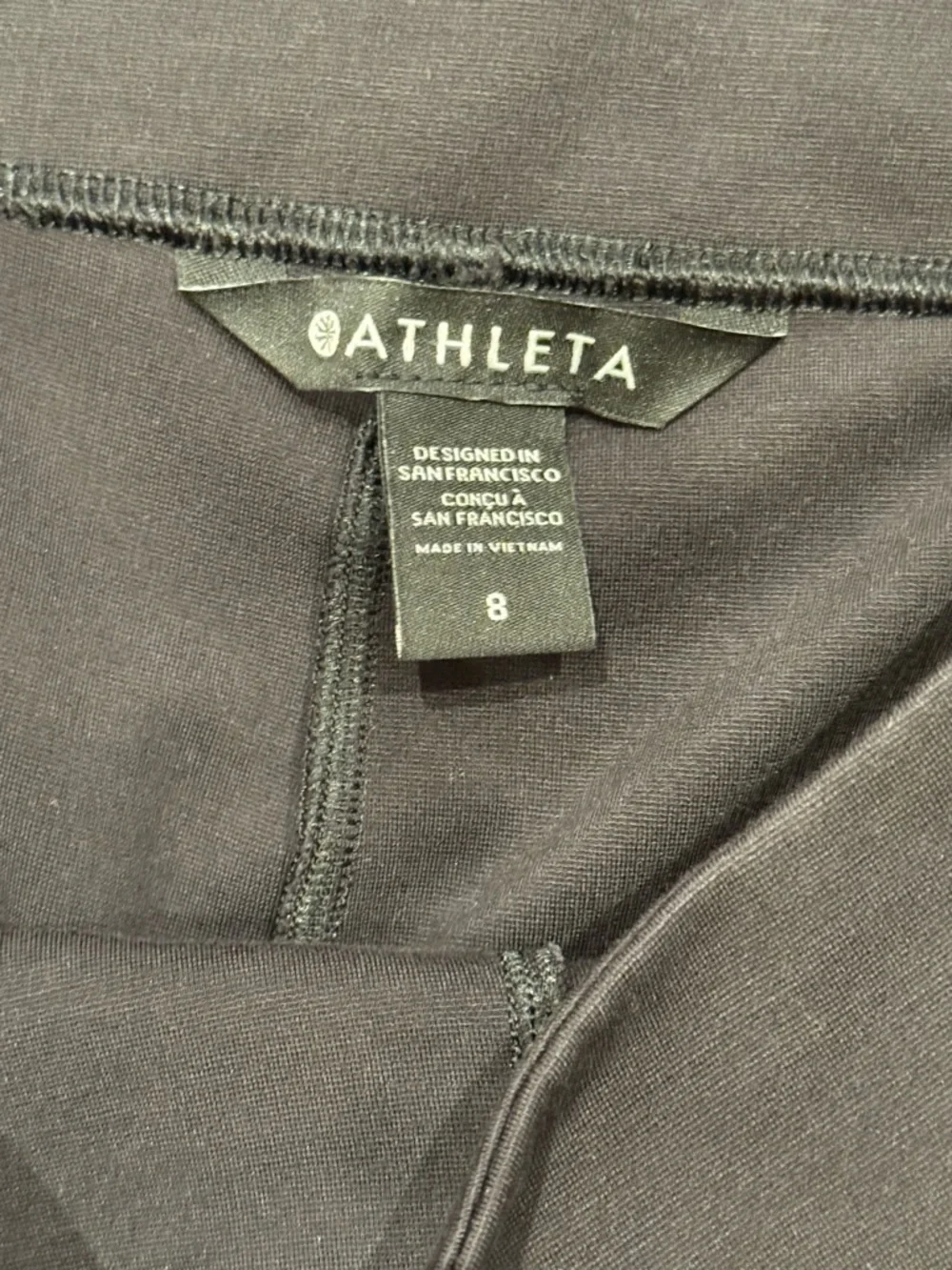 Athleta Eastbound Black Boot-Cut Ponte Pull-On Pants, size 8 - Picture 6 of 7